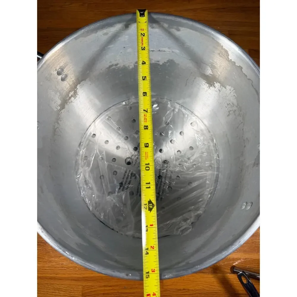 Large Aluminum Stock Pot with Lid and Steamer Insert Commercial Size